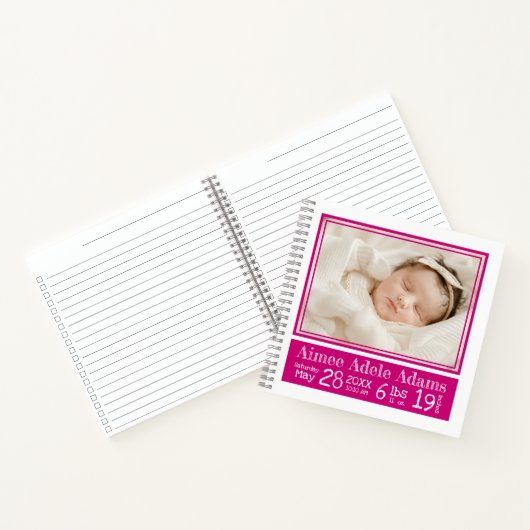 Carnet photo de statistiques de naissance de bébé  (Intérieur)