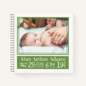 Carnet photo de statistiques de naissance de bébé  (Devant)