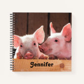 Carnet Photo d'un animal de porcelets roses mignons (Devant)