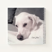 Carnet Photo d'un chien blanc mignon ayant un jour d'hive (Dos)