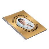 Carnet Photo élégant moderne or noir citation intelligent (Côté Droit)