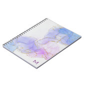 Carnet photo en encre d'alcool rose, violet, bleu (Côté gauche)