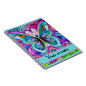 Carnet photo en spirale à papillon bleu et violet (Côté Droit)
