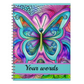 Carnet photo en spirale à papillon bleu et violet (Devant)