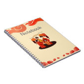 Carnet photo en spirale chinois rouge et beige (Côté Droit)