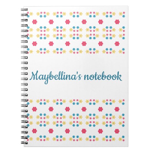 Carnet photo en spirale florale personnalisé (Devant)