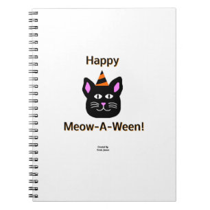 Carnet photo en spirale noir Meow-A-Ween