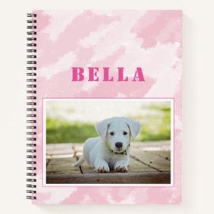 Carnet Photo et nom du chien rose Abstrait