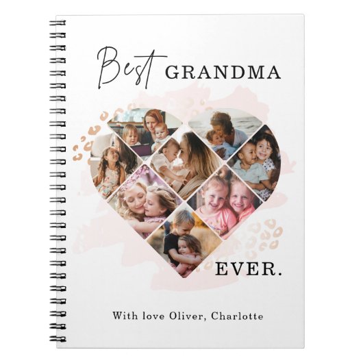 Carnet Photo Family Best Grandma Ever Heart Shape 8 (Devant)
