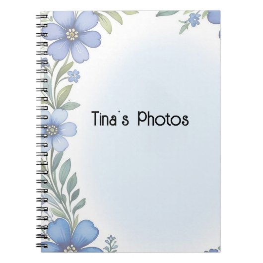 Carnet photo floral bleu Elegance Spiral (Devant)