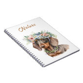 Carnet photo floral mignon Dachshund Chien Spiral (Côté Droit)