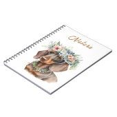 Carnet photo floral mignon Dachshund Chien Spiral (Côté gauche)
