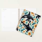 Carnet photo floral orque spirale (Devant avec enveloppe)