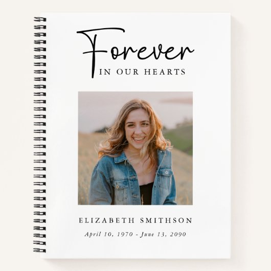 Carnet Photo funéraire pour toujours dans nos coeurs Priè (Devant)