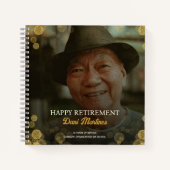 Carnet Photo Gold Confetti Happy Retirement Party Invité (Devant)