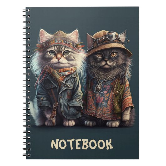 Carnet photo Hippy Cat Spiral (Devant)