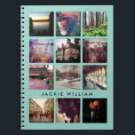 Carnet photo Instagram personnalisé en bleu<br><div class="desc">Customisez avec 12 de vos photos Instagram préférées et votre propre texte pour une école amusante ou un carnet de travail tout seul !</div>