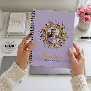 Carnet Photo moderne 3D de mandala doodle floral orange b