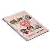 Carnet Photo moderne Collage Girly Pink Monogramme Nom (Côté Droit)