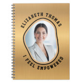 Carnet Photo Moderne Élégant Or Noir Citation Intelligent (Devant)