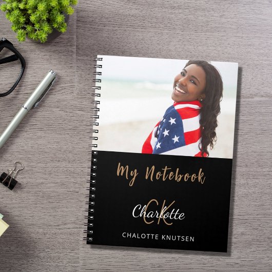 Carnet Photo monogramme noir blanc