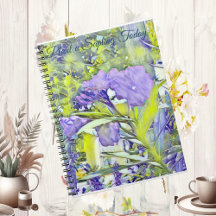 Carnet photo personnalisé Fleurs violettes aquarel