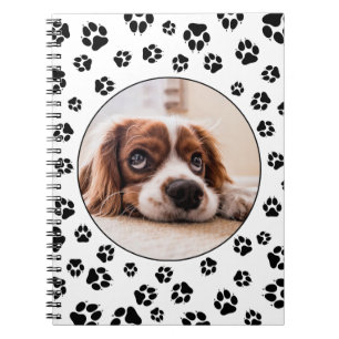 Carnet Photo personnalisée Black Dog Pawprints Puppy