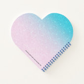 Carnet Photo personnalisée bleu vert parties scintillant  (Dos)