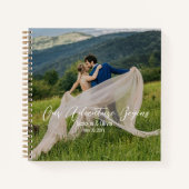 Carnet Photo personnalisée mariage, Elegant Gold et Scrip (Devant)