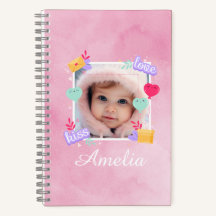 Photo personnalisée pour bébé - Amour, baiser et C