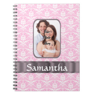 Carnet Photo rose de coutume de damassé