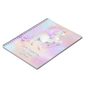 Carnet photo rose Unicorn bébé fille spirale (Côté gauche)