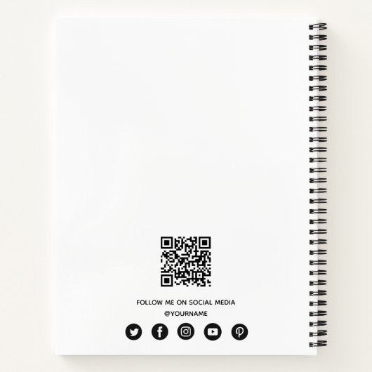 Carnet Photo simple moderne Code QR Médias sociaux (Dos)