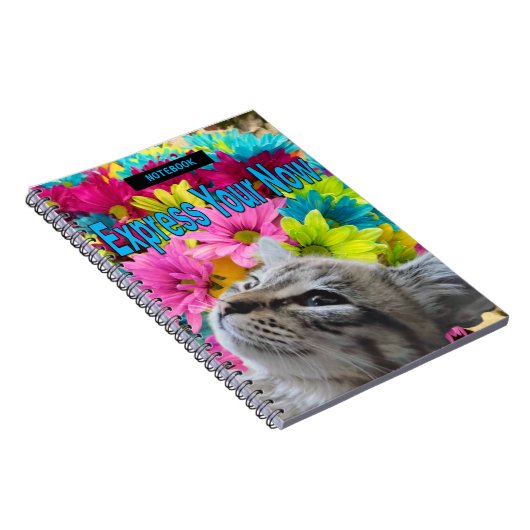 Carnet photo spirale Fleurs de chats de poupée à r (Côté Droit)