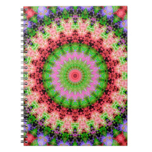 Carnet photo spirale Mandala motif rond kaleid