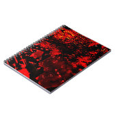 Carnet photo spirale rouge texture dans le noir (Côté gauche)
