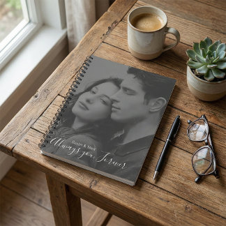 Carnet  Photo stylish calligraphy black and white