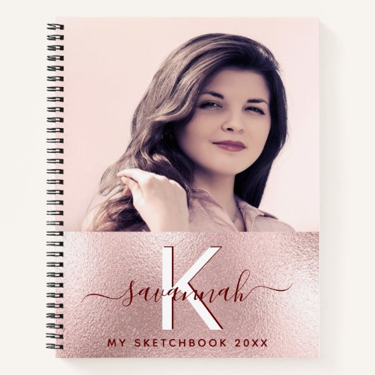 Carnet Photographie de monogramme en or rose Sketchbook (Devant)