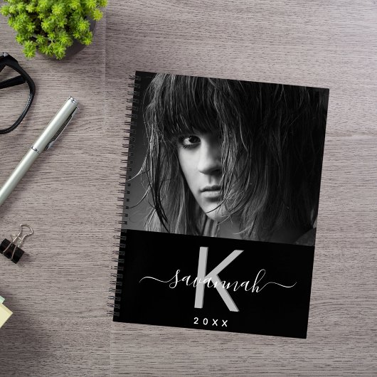 Carnet Photographie noir blanc monogramme