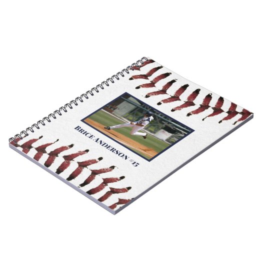 Carnet Photos de baseball blanc propre HORIZONTAL (Côté gauche)