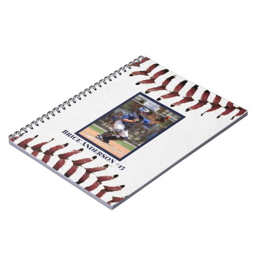 Carnet Photos de baseball blanc propre VERTICAL (Côté gauche)