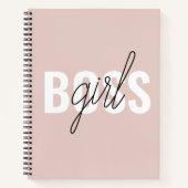 Carnet Phrase moderne Pastel Rose fille Boss Phrase (Devant)