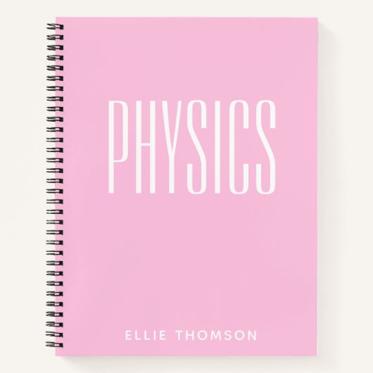 Carnet Physique personnalisée Papier graphique rose simpl (Devant)