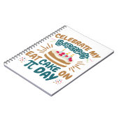 Carnet Pi Day Anniversaire Funny Manger Gâteau (Côté gauche)