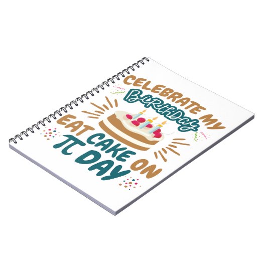 Carnet Pi Day Anniversaire Funny Manger Gâteau (Côté gauche)