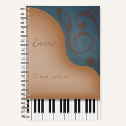 Carnet Pianiste Brown et musicien Piano sur mesure (Recto)