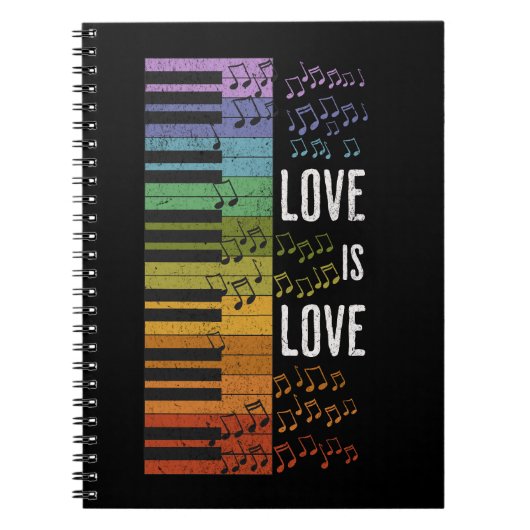 Carnet piano arc-en-ciel (Devant)