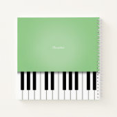 Carnet Piano Clavier Musique Vert Melon Personnalisé (Dos)