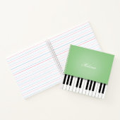 Carnet Piano Clavier Musique Vert Melon Personnalisé (Intérieur)
