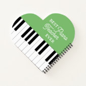 Carnet Piano Key Meilleur Enseignant Piano Ever Noël Vert (Dos)